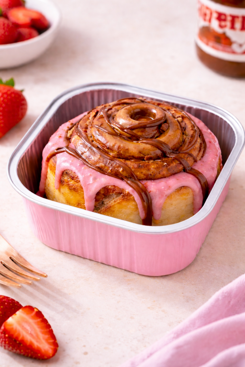 Nutella Strawberry Cinnamon Roll (2)